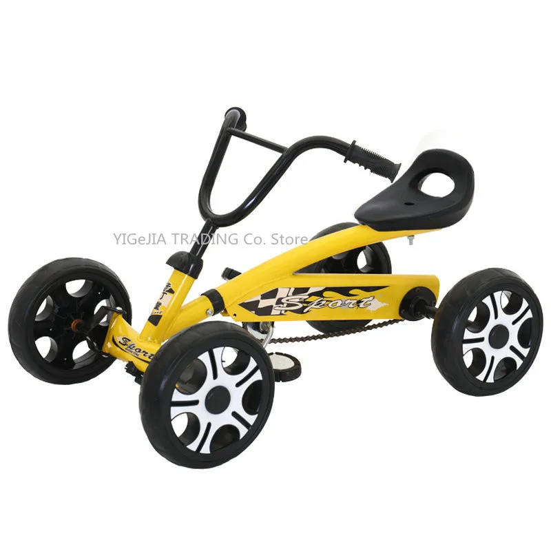 Kids Pedal Go Karts With Eva Wheels Adjustable Seat 4 Wheeled Go