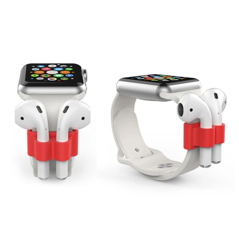 Ремешок для часов Apple airpods силиконовый чехол с защитой от потери и держателем