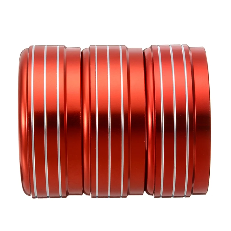 3pcs Red Aluminum AC Climate Control Knob Ring Covers For Subaru WRX STI Impreza Forester XV Crosstrek