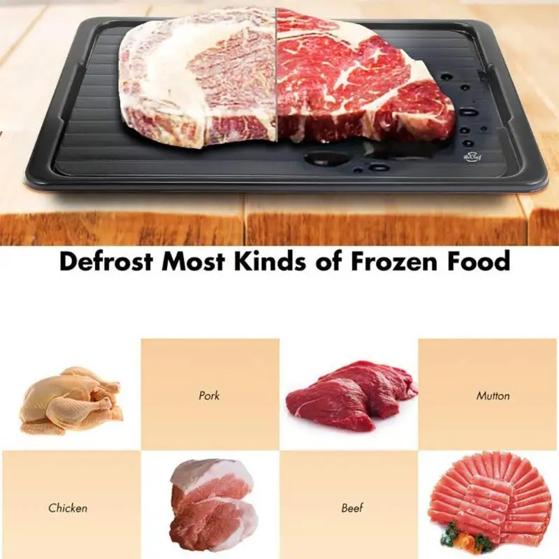 

2pcs/Set Fast Defrosting Safety Tray Thaw Frozen Board Food Meat Fish Quick Defrost Plate Kitchen Gadget Tool