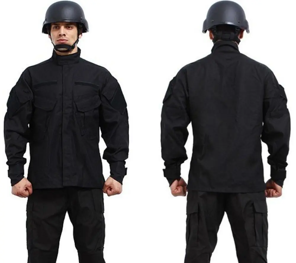 

Cross Border for Army Fans Outdoor Combat Uniform ACU Uniform Black And White with Pattern Military BDU Training Suit a Generati