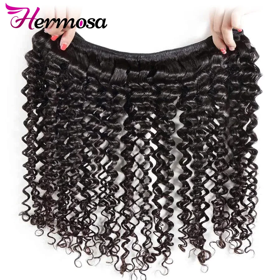 Hermosa Deep Wave Bundles With Closure Brazilian Hair Weave Bundles With Closure Human Hair 3 Lace Non Remy