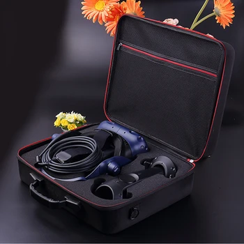 

Carry Case Virtual Reality Headset Hard EVA Travel Large Capacity Storage Box Portable Shockproof Zipper Cover for HTC Pro