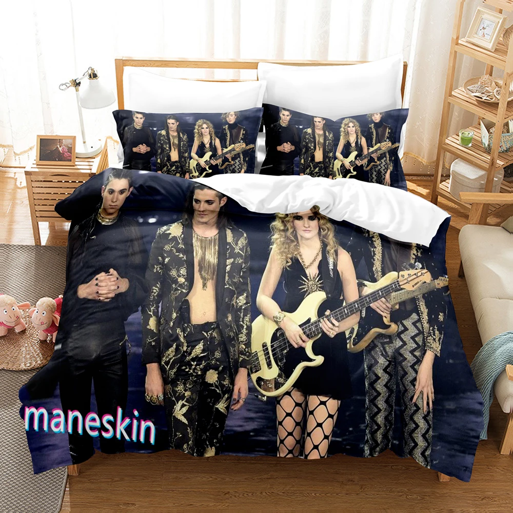 

Maneskin Bedding Set Single Twin Full Queen King Size Stars Maneskin Bed Set Children's Kid Bedroom Duvetcover Sets 3D Print 019