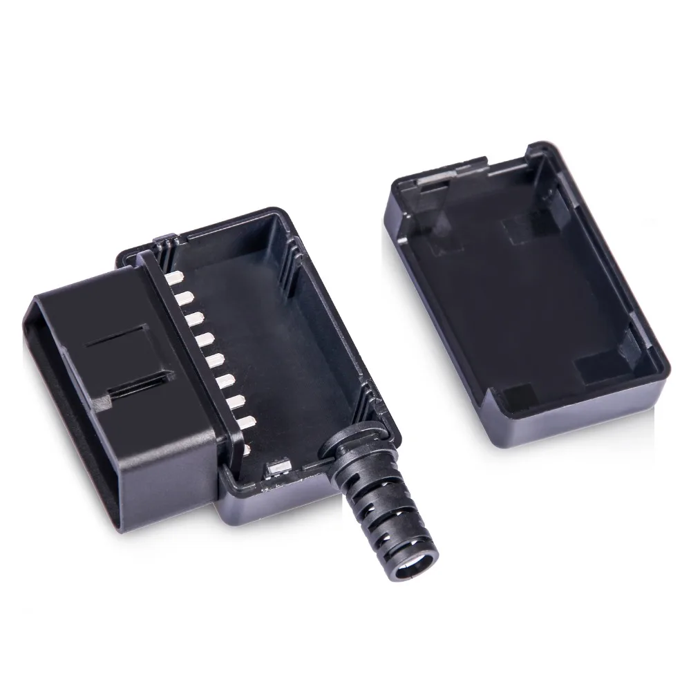 16pin OBD2 Мужской Разъем 90 градусов под прямым углом J1962m разъем с защелкой корпуса автомобиля авто диагностический разъем