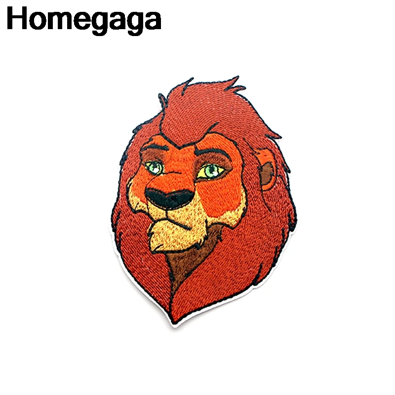 Homegaga лев Король гиен Simba DIY Вышивка для аппликации, шитья железа на одежду Рюкзак украшения наклейки значок лоскутное D2312 - Цвет: 2