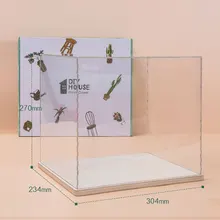 Robotime – housse anti poussière en acrylique, étui étanche Transparent pour boîte à musique Dollhouse