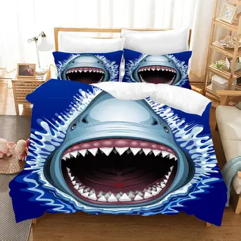 

Sea Animal Shark Bedding Set Bedroom Decor Doona Quilt Cover Hypoallergenic 1PC Duvet Cover Pillowcase Dropship Wholesale