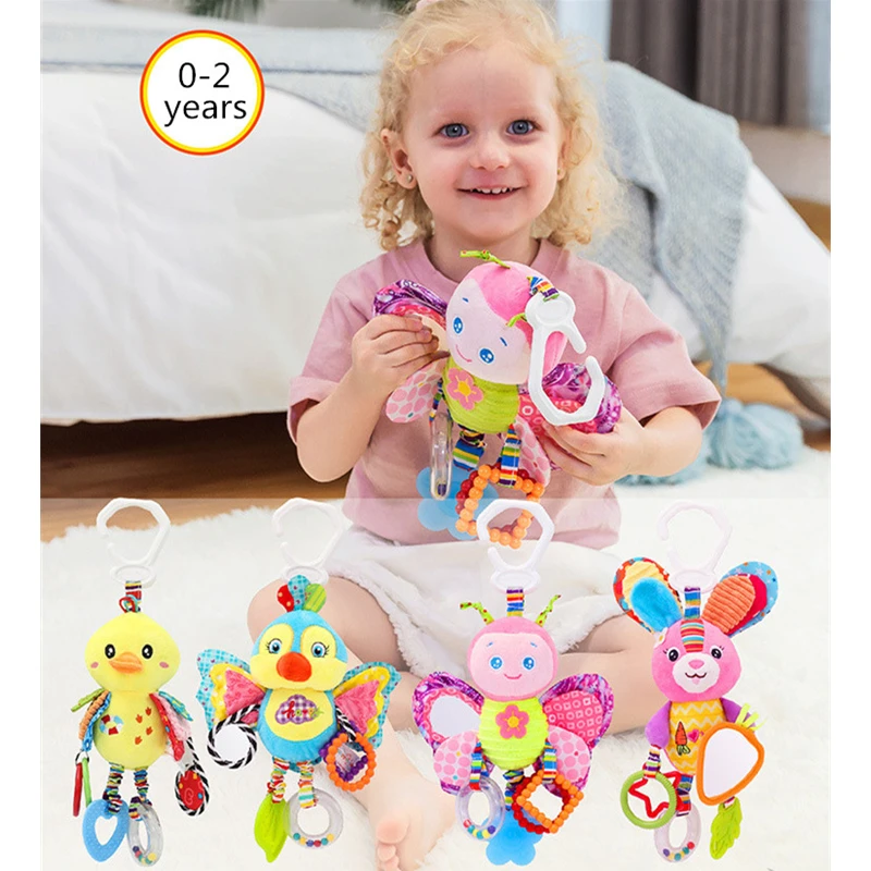 Jouets pour bébés de 0, 3, 6, 9, 12 mois, cloches, hochets pour bébé,  peluches douces pour nourrissons, tout-petits, nouveau-nés améliorés