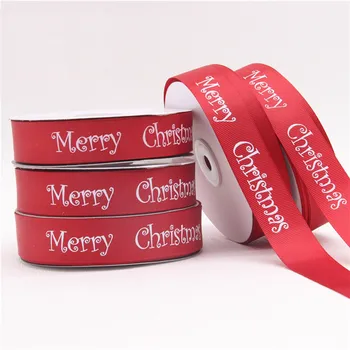 

25mm Christmas Grosgrain Stain Ribbon For Craft DIY Hair Bows Wrapping Materials Festival Party Decoration