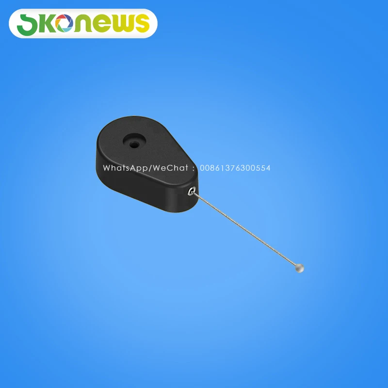 skonews_Plastic_Retractable_Cuboid_Security_Anti_Theft_Pull_Box_Tether_Cable _with_Sticking_Metal_Plate_End_for_merchandise