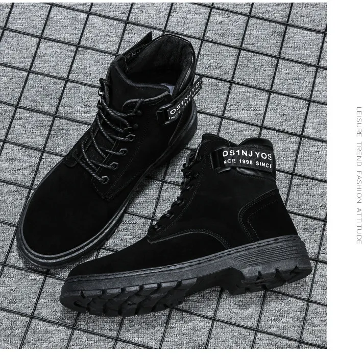 Мужские ботинки; Лидер продаж; модные мужские ботинки martin; botas hombre; удобная дышащая мягкая износостойкая обувь для отдыха; AODLEE