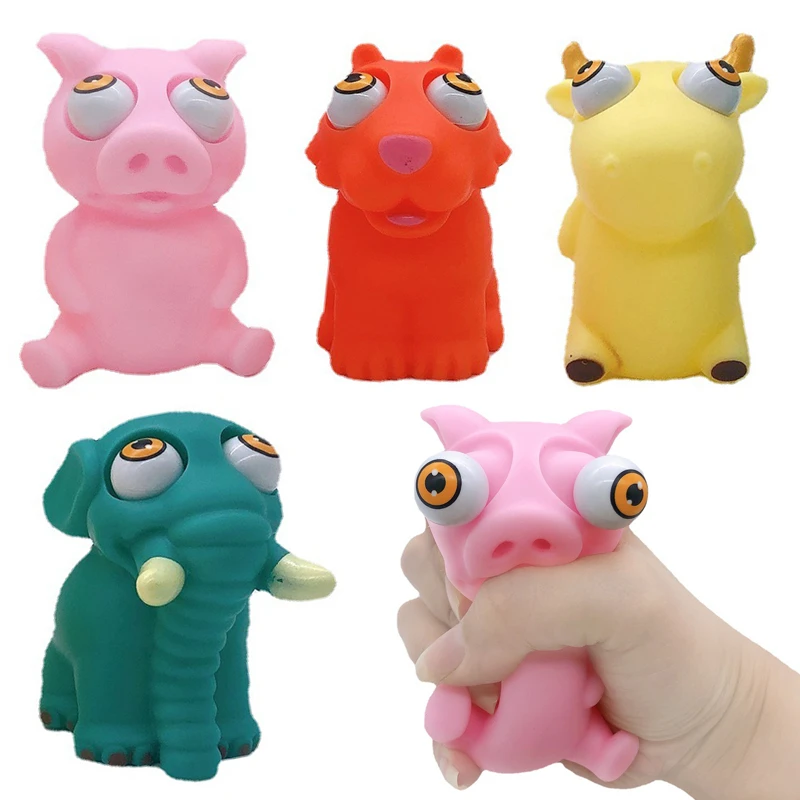 ArtCreativity Squeezy Animals With Pop Out Eyes, Set Of 20, Fun Squeeze
