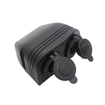 

Car Motorcycle Dual 4.2A USB Charger + 12V/24V Cigarette Lighter Socket Two Hole Tent Type Panel For Boat Marine ATV RV