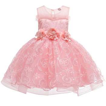 

New 2019 Pageant Flower Bridesmaid Wedding Dress Girl Tutu Dress Kids Dresses For Girls Clothing Party Princess Dress 3-12 Years