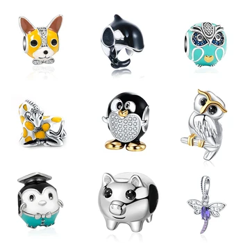 

fine New Authentic 925 Sterling Silver Original Monkey cat Horse Charm Beads Fit European bracelet DIY Jewelry For gift