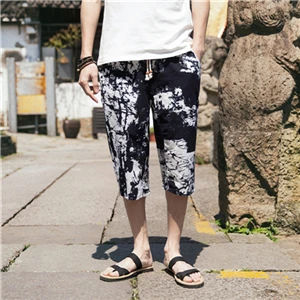 Navy Blue JDDTON мужские новые ретро свободные шорты с принтом пляжные спортивные Шорты повседневные традиционные японские шорты с цветочным принтом укороченные брюки JE022 - Цвет: Navy Blue