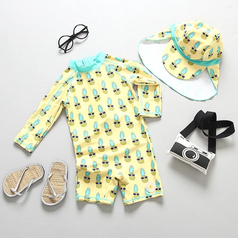 Children Swimming Suit Swimsuit Girl One Piece Long Sleeve UV Protection 2019 Kids Swimwear Child Baby Bathing Clothes for Girls