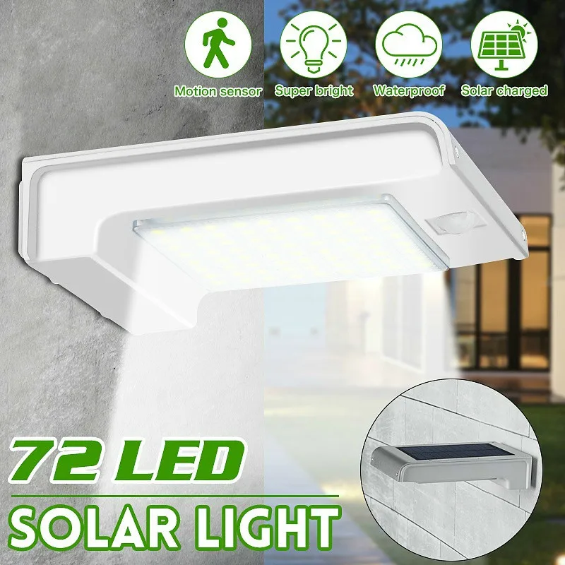 

72LED Solar Motion Sensor Lights Solar Wall Light Outdoor Waterproof for Patio Garden