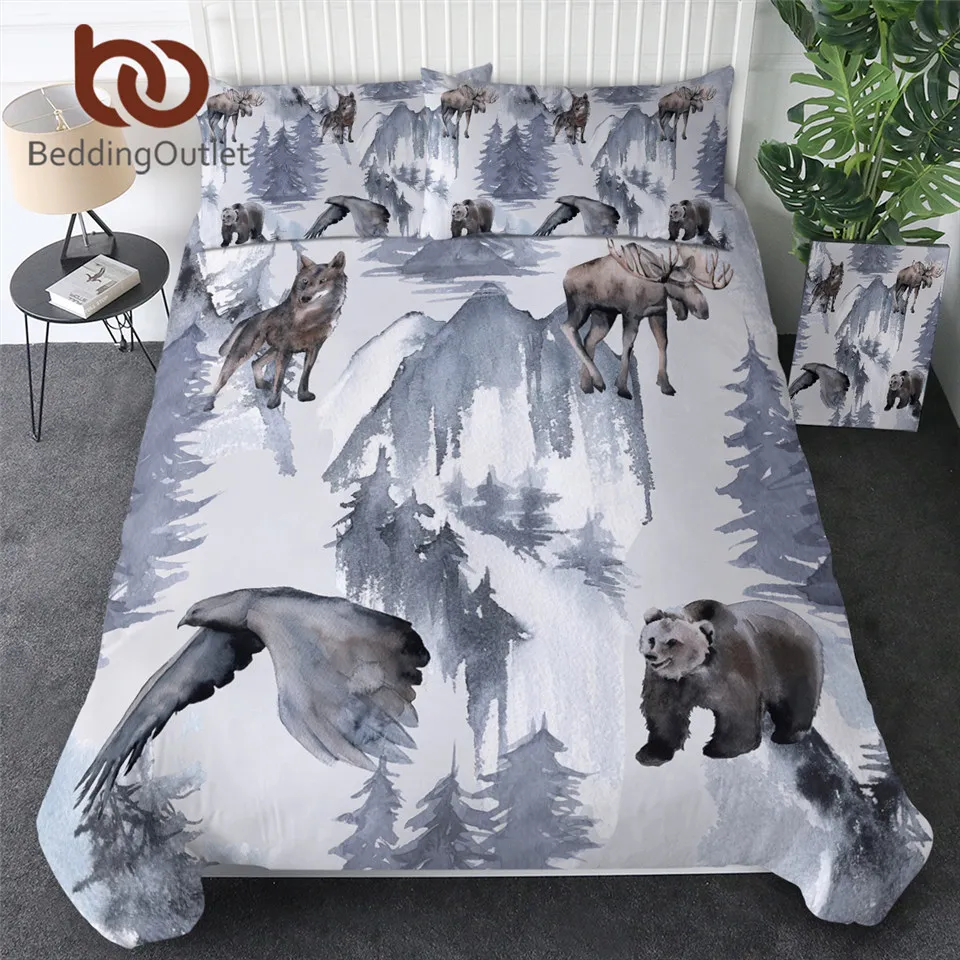 BeddingOutlet дикие животные домашний текстиль лес пододеяльник с подушкой чехол Лось