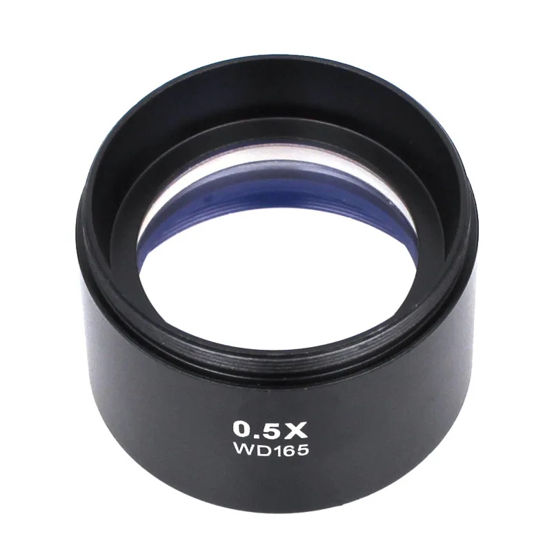 Stereo microscope, reduced magnification lens, objective lens with 0.3X