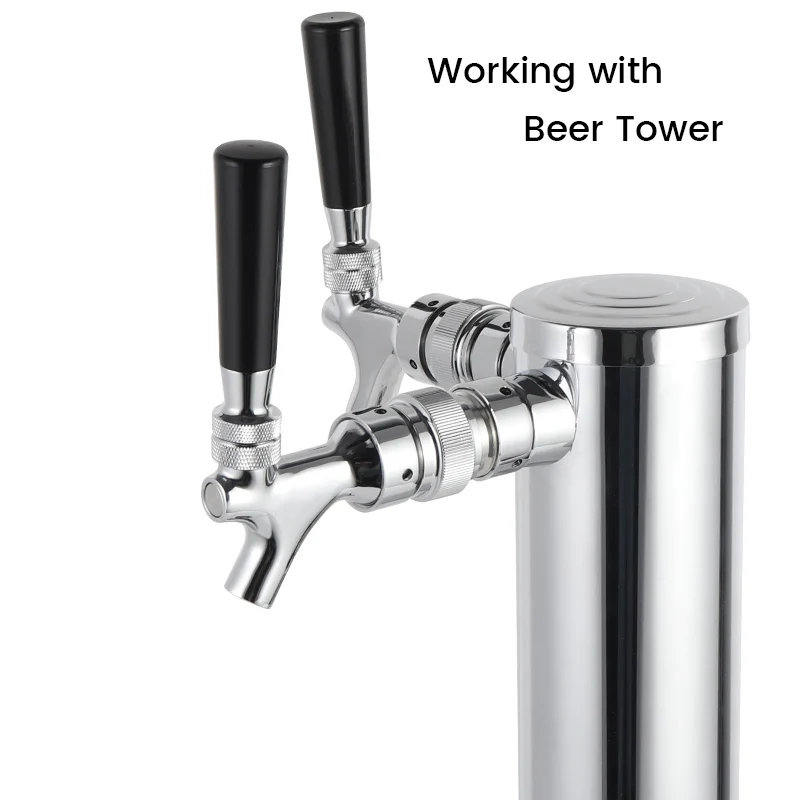 Beer Faucet Flow Control Adapter,1-1/8-8 Thread Adjustable Tap  Shank Liquid Control Valve for Craft Beer Dispensing Homebrew Kt — view 6