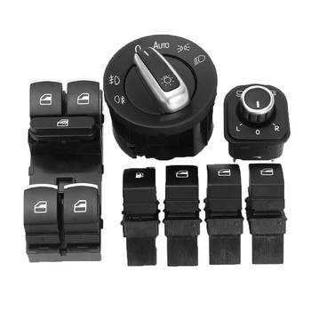 

7PCS/Set Plastic Headlamp Window r Fuel Gas Switch Replacement for VW Golf for Passat for Jetta