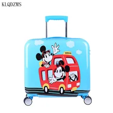 KLQDZMS 18 дюймов детский мультяшный чемодан на колесиках для девочек, Дорожный чемодан для мальчиков, сумка на колесиках