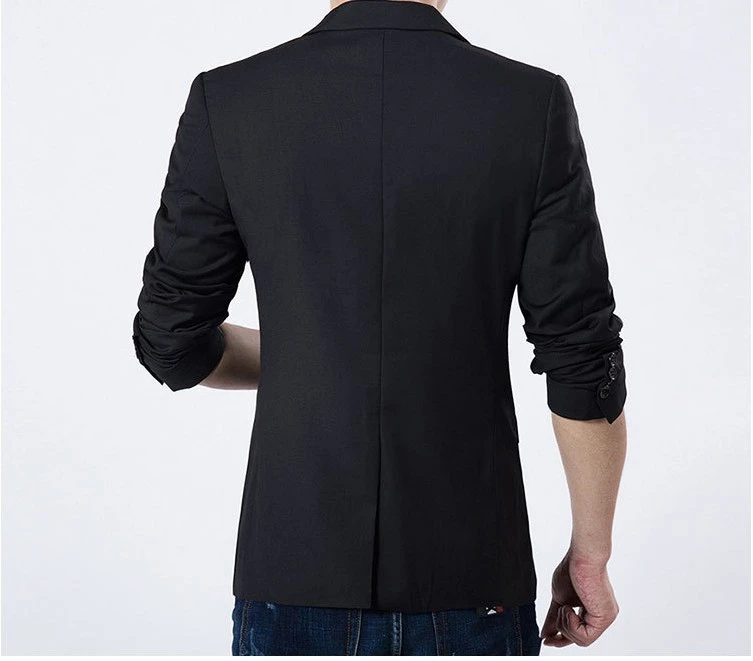 New Man's Korean Fashion Slim Cotton White Fitted Blazer Mens For Men Suit Jacket Black Blue Plus Size Men's Wedding Jackets New Man's Korean Fashion Slim Cotton White Fitted Blazer Mens For Men Suit Jacket Black Blue Plus Size Men's Wedding Jackets