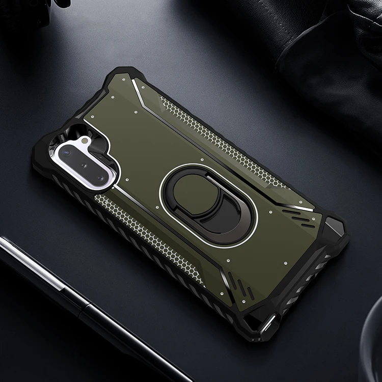 Бронированный чехол для samsung Note 10 Plus, металлическое покрытие, ТПУ, магнитный автомобильный держатель, крепление на кольцо, задняя крышка для Galaxy Note 10 Plus, A70 чехол