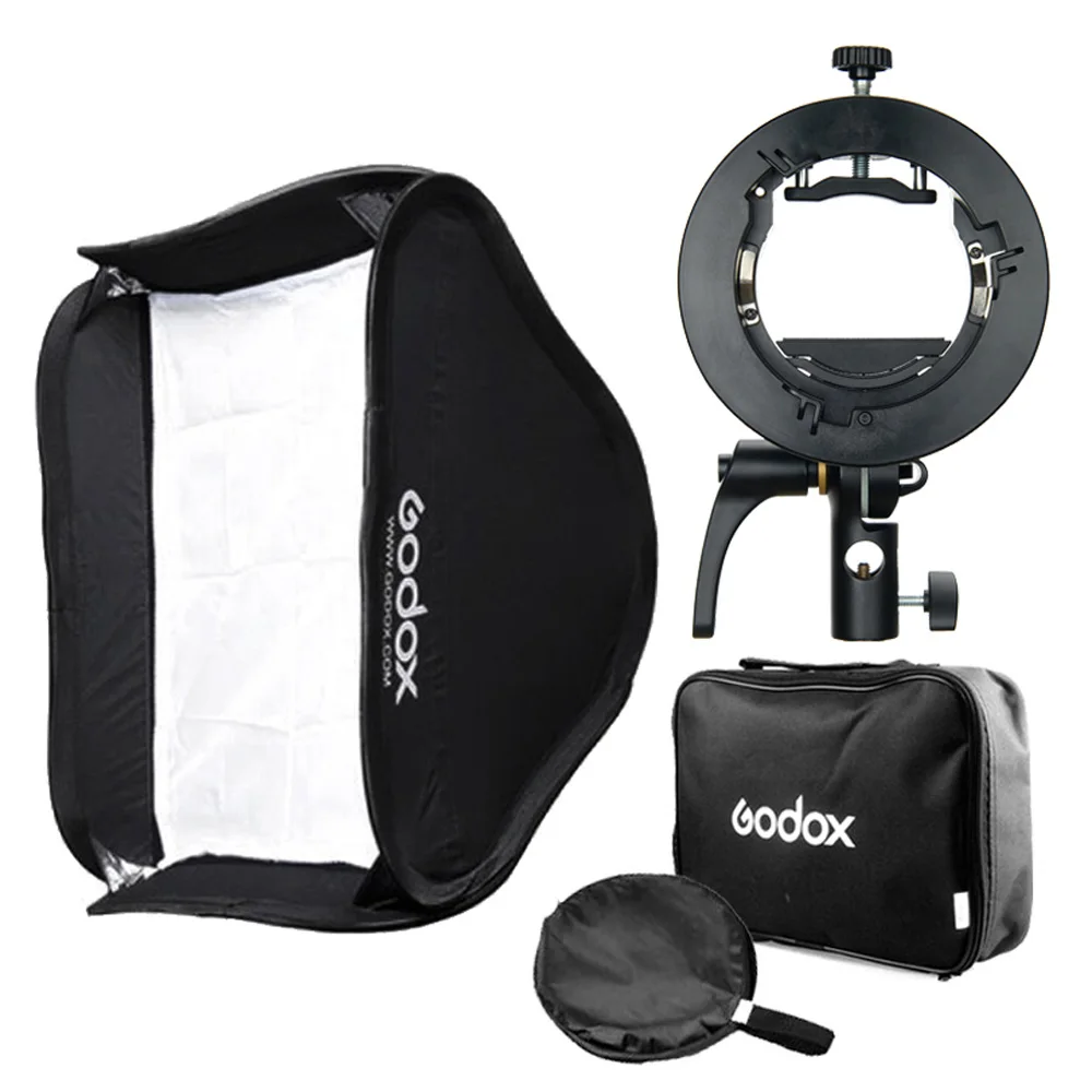 Godox S2 Speedlite кронштейн сотовый софтбокс с решеткой s-типа Bowens Flash Holder Mount fr Godox V1 V860II AD200 AD400PRO TT600 TT685 - Цвет: S2 add 60cm Softbox