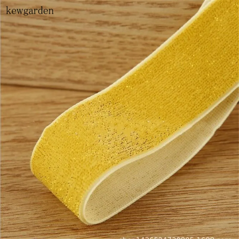 Kewgarden " 25 мм блестящие флокированные ленты вручную изготовленная лента DIY бантик для волос аксессуары атласная тканевая лента для упаковки 10 ярдов - Цвет: Цвет: желтый