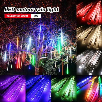 

20CM 8 Tubes LED Meteor Shower Holiday Strip Light Outdoor Waterproof Fairy Falling Rain Icicle Lights Street Christmas Decor