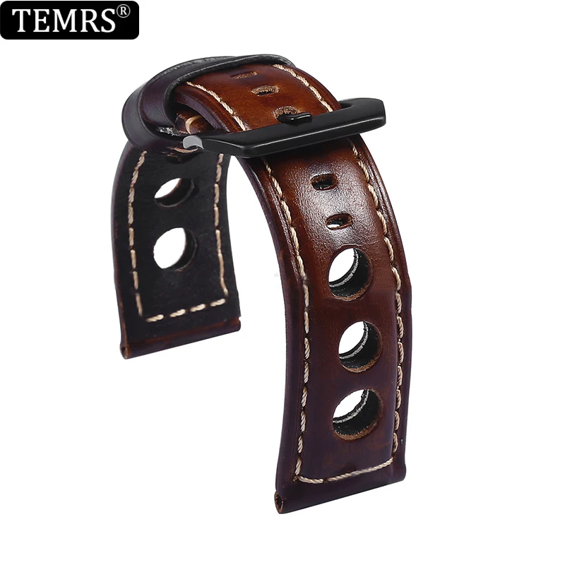 Leather Watch Strap Vintage 20mm 22mm 24mm Men's Leather Strap Watch Genuine Leather Watch Band Belt Brown Black Watch Belt