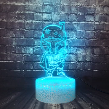 

Star Wars Warrior Shape Lamparas 7 Color Touch Switch USB Change 3D Led Desk Lamp For Kids Bedroom Bedside Sleep NightLight