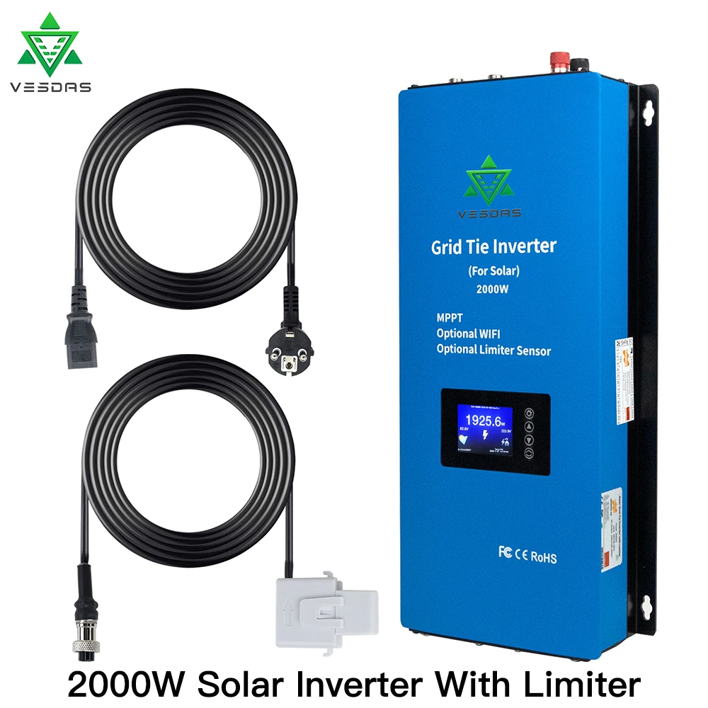 Microinverter Mppt 2000W Su Micro Regolatore Solare Del Convertitore Dell'Invertitore Del Legame Di Griglia Con Il Sensore 45-90V Cc Del Limitatore Pe