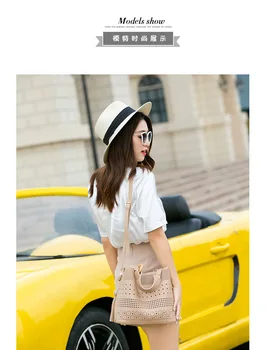 

2020 New Style Women's Tassels Different Size Bags Versatile Fashion Women's Shoulder Hollow out Bag bucket bag