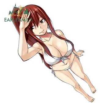 

EARLFAMILY 13cm x 11.4cm Sexy Girl Fun Personality Car Sticker Fairy Tail - Erza Scarlet Decal Car Styling Accessories