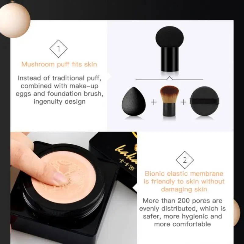 cc cream air cushion cream cushion foundation makeup cosmetics air cushion bb cream KAKAXI Mushroom Puff Lasting Air Cushion Foundation BB&CC Cream Face Makeup Whitening Concealer OilControl Facial Cosmetic