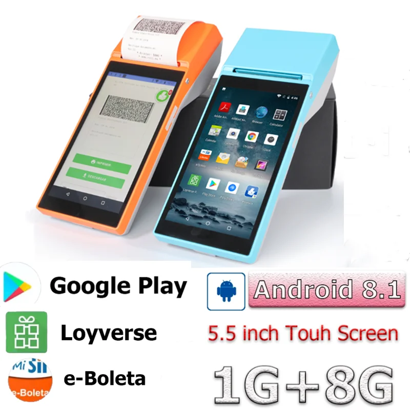 Pos Palmare Smart Mobile Pda Terminale Palmare Wireless Wifi Bluetooth Stampa Pos Cassiere Scanner All-In-One 1D 2D