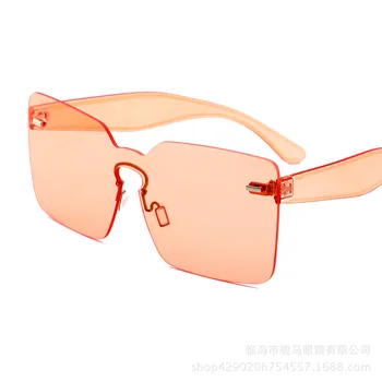 

Jelly Fashion Ultralight Sunglasses Female Personality Sun glasses Popular One-Piece Sunglasses Male Ocean Film Glasses