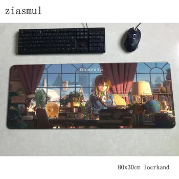 

violet evergarden padmouse 80x30cm gaming mousepad game pc mouse pad gamer computer desk wrist rest mat notbook mousemat pc