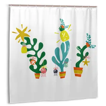 

CHARM HOME Cute Big Green Christmas Eve Tree 2 Iron Shower Curtain 72x72 In Customized Bathroom Decorative Waterproof Polyester
