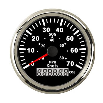 

85mm Digital GPS Speedometer Odometer 0-70 Knots 0-80 MPH With Trip Mileage COG SOG glow gauge For Boat Yacht Vessels