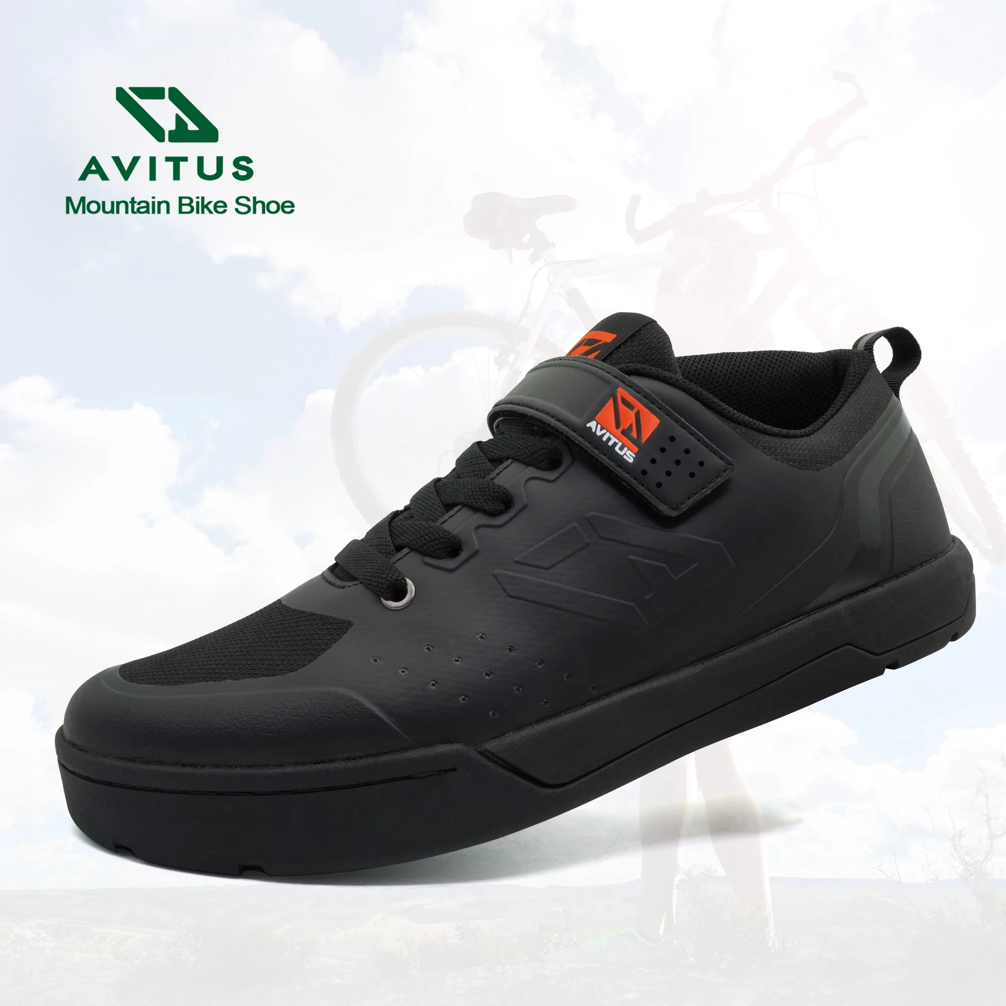 AVITUS Mountain Bike Cycling Shoe Flat Pedal with Rubber Sole Sneakers