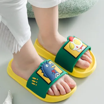 

Baby Cartoon Slippers Teen Summer Kids Dinosaur Sandals Children Home Breathable Non-slip Boys Girls 4 6 8 10 12 14Y Home Shoes