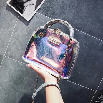 

Laser Shoulder Bag Jelly Bag PVC Transparent Messenger Bag Women's Handbag Shell Bag Crossbody Bag for Girls