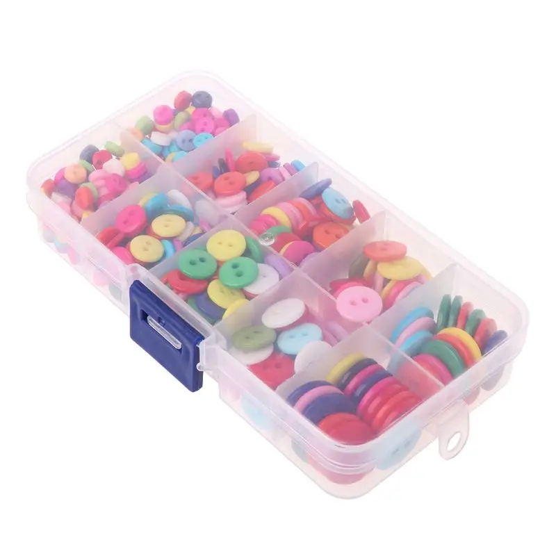 

500pcs Round Resin Buttons 2 Holes 2 Holes Mini Sewing Tools Scrapbooking Decorative Clothing Apparel DIY Mixed Sizes R9UE