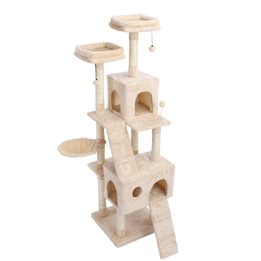 Domestic Delivery Cat Toy Scratching Wood Climbing Tree Mouse Toy Cat Jumping Toy  Climbing Frame Cat Furniture Scratching Post