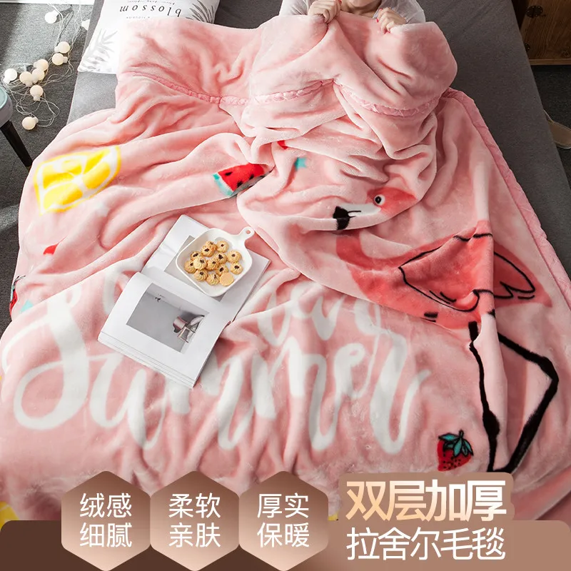 

4kg Double Layer Twin/full/queen/king Size Raschel Blanket Fluffy Chunky Large Mink Blanket Super Soft Floral Printed CF